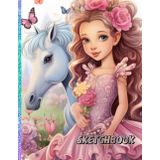 Princess Sketchbook for Girls, Cute, For Drawing, Sketching, Doodling, 120 pages, 8.5"x11"