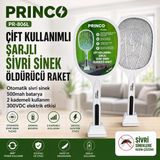 Princo Pr-806L Çift Kullanımlı Şarjlı Sivri Sinek Öldürücü Raket