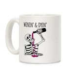 print dore Win'in' & Dyin'; İskelet Kahve Kupa İçme İngilizce Kupa