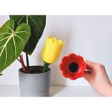 Print Zone 2'li Set Lale Tasarımlı Bitki Sulama Aparatı - Saksı Içi Yavaş Salınımlı Dekoratif Suluk (200ML) - Kırmızı - Sarı