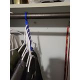 Print Zone Askılık 3'li Set Gardırop Düzenleyici Dolap Içi Yer Tasarrufu Sağlayan Akıllı Kıyafet Askılığı - Mavi - Akıllı Askılık