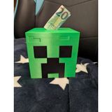Print Zone Minecraft Temalı Creeper Kumbara - Çocuklar Için Para Biriktirme Kutusu - Yeşil