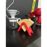 Print Zone V60 Kahve Filtre Kağıdı Standı ve Tutucu - Barista Tipi Kahve Köşesi Düzenleyici Organizer - Kırmızı
