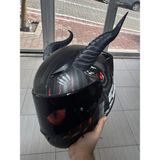 Print3dTr 24 cm Dev Kask Boynuzu - 3m Bantlı Özel Tasarım Motosiklet Kask Aksesuarı (Sadece Boynuz) - Siyah