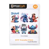 PRİNTCRAFT RENKLİ DÜŞLER ATÖLYESİ 10 cm 6 adet Stitch Modeli Ütü ile Yapışan DTF Transfer Baskı (A3)