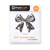 PRİNTCRAFT RENKLİ DÜŞLER ATÖLYESİ 10x9 cm Gümüş Kurdele Modeli Ütü ile Yapışan DTF Transfer Baskı (A5)