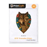 PRİNTCRAFT RENKLİ DÜŞLER ATÖLYESİ 25x25 cm Kurt Modeli Ütü ile Yapışan DTF Transfer Baskı (A3)