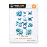 PRİNTCRAFT RENKLİ DÜŞLER ATÖLYESİ 4x10 cm mavi kelebek Modeli Ütü ile Yapışan DTF Transfer Baskı (A3)