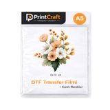 PRİNTCRAFT RENKLİ DÜŞLER ATÖLYESİ 9x10 cm Çiçek Modeli Ütü ile Yapışan DTF Transfer Baskı (A5)