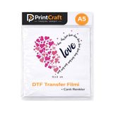PRİNTCRAFT RENKLİ DÜŞLER ATÖLYESİ 9x10 cm Kalp Love Modeli Ütü ile Yapışan DTF Transfer Baskı (A5)