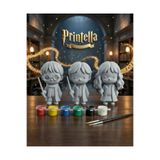 PRİNTELLA Harry Potter Figür Boyama Seti 3 Figür 6 Renk Boya 2 Fırça Kendin Boya Hobi Seti