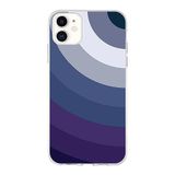 PrintiFy Apple iPhone 11 ile Uyumlu Kapak Renk Cümbüşü E Tasarımlı 1mm Fit Şeffaf Silikon Kılıf Mavi