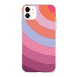 PrintiFy Apple iPhone 11 ile Uyumlu Kapak Renk Cümbüşü F Tasarımlı 1mm Fit Şeffaf Silikon Kılıf Pembe
