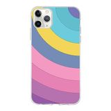 PrintiFy Apple iPhone 11 Pro ile Uyumlu Kapak Renk Cümbüşü B Tasarımlı 1mm Fit Şeffaf Silikon Kılıf Mor