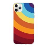 PrintiFy Apple iPhone 11 Pro Max ile Uyumlu Kapak Renk Cümbüşü A Tasarımlı 1mm Fit Şeffaf Silikon Kılıf Kırmızı