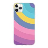 PrintiFy Apple iPhone 11 Pro Max ile Uyumlu Kapak Renk Cümbüşü B Tasarımlı 1mm Fit Şeffaf Silikon Kılıf Mor