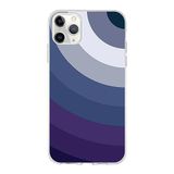 PrintiFy Apple iPhone 11 Pro Max ile Uyumlu Kapak Renk Cümbüşü E Tasarımlı 1mm Fit Şeffaf Silikon Kılıf Mavi