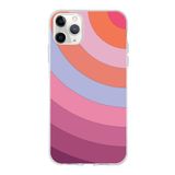 PrintiFy Apple iPhone 11 Pro Max ile Uyumlu Kapak Renk Cümbüşü F Tasarımlı 1mm Fit Şeffaf Silikon Kılıf Pembe