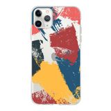 Printify Apple iPhone 11 Pro Max Uyumlu Kapak Brush Stroke Tasarımlı 1 mm Fit Şeffaf Silikon Kılıf