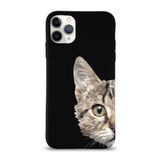 Printify Apple Iphone 11 Pro Max Uyumlu Lansman Catface Tasarımlı Içi Kadife Kapak-Siyah Kılıf