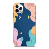 Printify Apple Iphone 11 Pro Max Uyumlu Lansman Karışık Renkler Tasarımlı Içi Kadife Kapak-Lacivert Kılıf