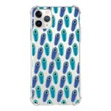 Printify Apple iPhone 11 Pro Max Uyumlu Nazar Boncuğu 4 Baskılı Şeffaf Köşe Korumalı Antişok Kılıf