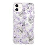 Printify Apple iPhone 11 Uyumlu Kapak Floral Lila Tasarımlı Şeffaf Silikon Kılıf