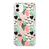 Printify Apple iPhone 11 Uyumlu Kapak Memphis Desen 1 Tasarımlı 1mm Fit Şeffaf Silikon Kılıf