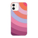 PrintiFy Apple iPhone 12 ile Uyumlu Kapak Renk Cümbüşü F Tasarımlı 1mm Fit Şeffaf Silikon Kılıf Pembe