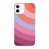 PrintiFy Apple iPhone 12 Mini ile Uyumlu Kapak Renk Cümbüşü F Tasarımlı 1mm Fit Şeffaf Silikon Kılıf Pembe