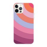 PrintiFy Apple iPhone 12 Pro Max ile Uyumlu Kapak Renk Cümbüşü F Tasarımlı 1mm Fit Şeffaf Silikon Kılıf Pembe