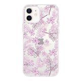 Printify Apple iPhone 12 Uyumlu Kapak Floral Pudra Tasarımlı Şeffaf Silikon Kılıf