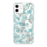 Printify Apple iPhone 12 Uyumlu Kapak Floral Su Yeşili Tasarımlı Şeffaf Silikon Kılıf