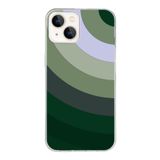 PrintiFy Apple iPhone 13 ile Uyumlu Kapak Renk Cümbüşü C Tasarımlı 1mm Fit Şeffaf Silikon Kılıf Haki