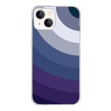 PrintiFy Apple iPhone 13 ile Uyumlu Kapak Renk Cümbüşü E Tasarımlı 1mm Fit Şeffaf Silikon Kılıf Mavi