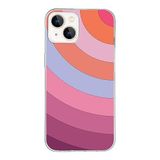 PrintiFy Apple iPhone 13 Mini ile Uyumlu Kapak Renk Cümbüşü F Tasarımlı 1mm Fit Şeffaf Silikon Kılıf Pembe