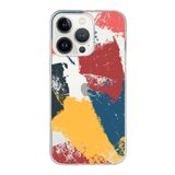 PrintiFy Apple iPhone 13 Pro Max ile Uyumlu Kapak Brush Stroke Tasarımlı 1mm Fit Şeffaf Silikon Kılıf