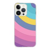 PrintiFy Apple iPhone 13 Pro Max ile Uyumlu Kapak Renk Cümbüşü B Tasarımlı 1mm Fit Şeffaf Silikon Kılıf Mor
