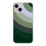 PrintiFy Apple iPhone 14 ile Uyumlu Kapak Renk Cümbüşü C Tasarımlı 1mm Fit Şeffaf Silikon Kılıf Haki