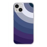 PrintiFy Apple iPhone 14 ile Uyumlu Kapak Renk Cümbüşü E Tasarımlı 1mm Fit Şeffaf Silikon Kılıf Mavi