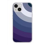 PrintiFy Apple iPhone 14 Plus ile Uyumlu Kapak Renk Cümbüşü E Tasarımlı 1mm Fit Şeffaf Silikon Kılıf Mavi