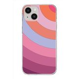 PrintiFy Apple iPhone 14 Plus ile Uyumlu Kapak Renk Cümbüşü F Tasarımlı 1mm Fit Şeffaf Silikon Kılıf Pembe