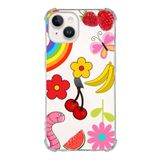 Printify Apple iPhone 14 Plus Uyumlu Water Color 5 Baskılı Şeffaf Köşe Korumalı Antişok Kılıf