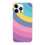 PrintiFy Apple iPhone 14 Pro Max ile Uyumlu Kapak Renk Cümbüşü B Tasarımlı 1mm Fit Şeffaf Silikon Kılıf Mor