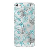 Printify Apple iPhone 5S Uyumlu Kapak Floral Su Yeşili Tasarımlı Şeffaf Silikon Kılıf