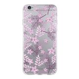 Printify Apple iPhone 6 Uyumlu Kapak Floral Pudra Tasarımlı Şeffaf Silikon Kılıf