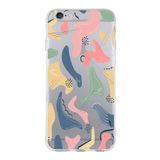 PrintiFy Apple iPhone 6S Plus ile Uyumlu Kapak Abstract Tasarımlı 1mm Fit Şeffaf Silikon Kılıf