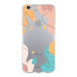 PrintiFy Apple iPhone 6S Plus ile Uyumlu Kapak Karışık Renkler Tasarımlı 1mm Fit Şeffaf Silikon Kılıf