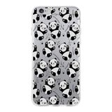 PrintiFy Apple iPhone 6S Plus ile Uyumlu Kapak Panda Tasarımlı 1mm Fit Şeffaf Silikon Kılıf