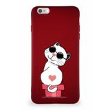 Printify Apple Iphone 6S Plus Uyumlu Soft Premier Kapak Coolcat Tasarımlı Silikon Kılıf - Mürdüm